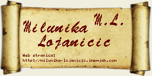 Milunika Lojaničić vizit kartica